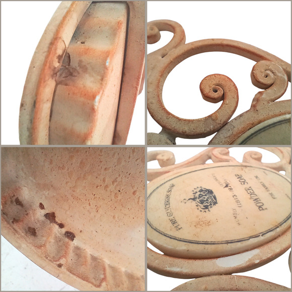 Vintage Wrought Iron Wall Mounted Soap Dish Holder – Powder Soap French Design - Picture 12 of 12